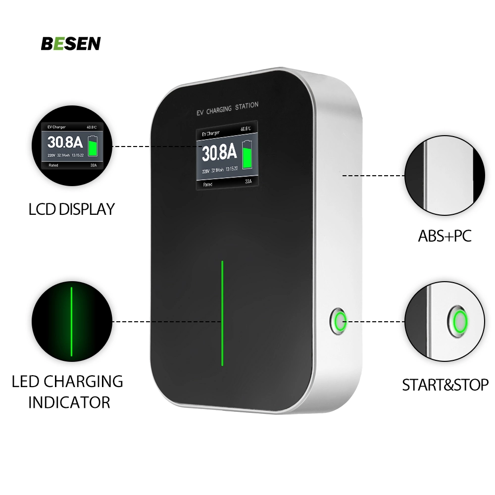 Evse 220V Electric Car Charger AC EV Wall Box Charger 10kw EV Charger with Type2 Plug 16A 3phase for Nissans Leaf E-Plus