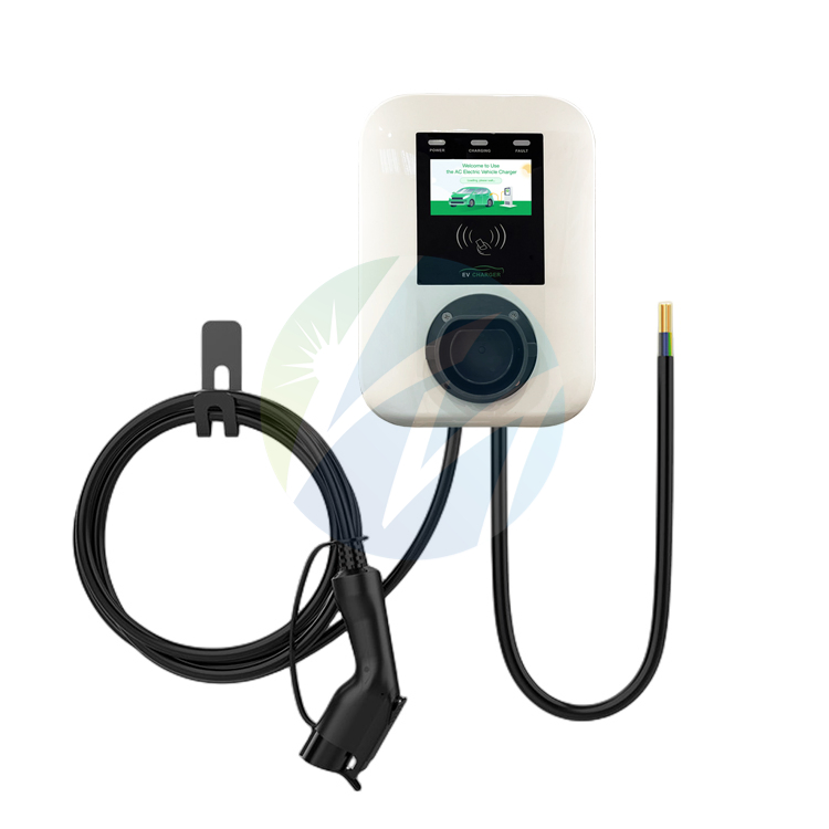 RFID Card AC 7kw 11kw 22kw EV Charger 5m Cable Type 2 Gbt Plug Holder on Wall Box EV Charger