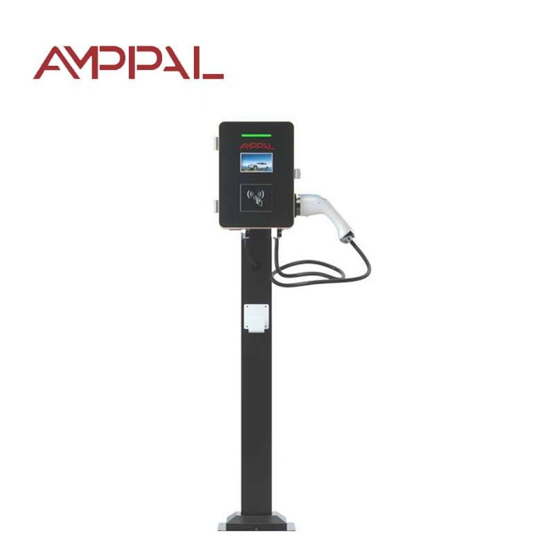 Amppal Ocpp 1.6j 7kw EV Charger Wall Box with CCS Interface 5m Cable for Public EV Charging Station AC Charger