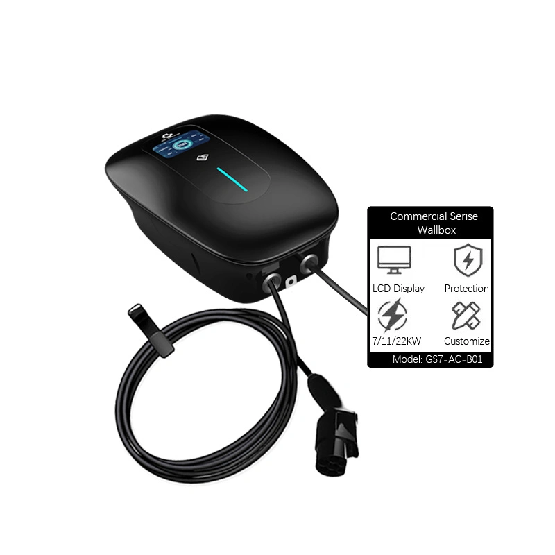 AC 220V 32A IEC 62196-2 Plug Wall Box EV Charger 7kw Electric Vehicle Car Charging Point Station