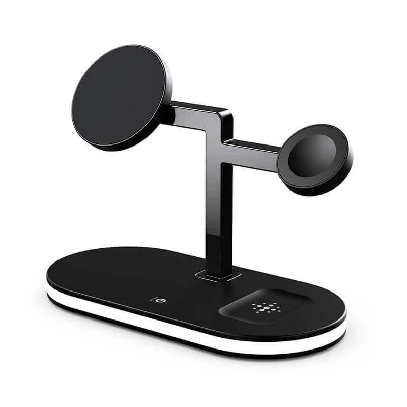 4-in-1 Wireless Charger Station with LED Desk Lamp - Computer Gadget Logo Gift