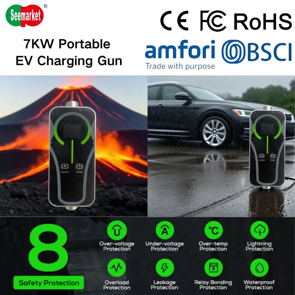 3.5kw/7kw/11kw/22kw Smart Home Portable EV Charger