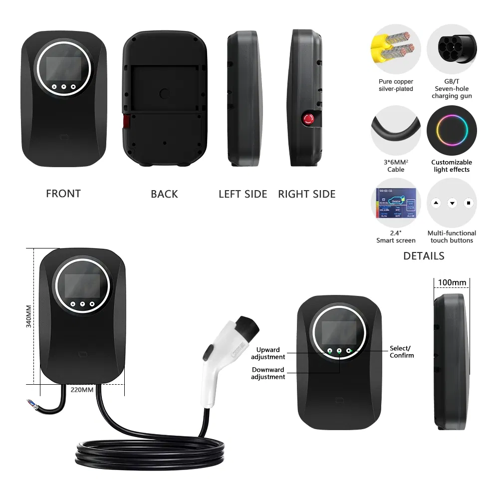 22kw Type2 EV Charger Wallbox 3-Phase Ocpp 1.6 Commercial Charging Station for Charging Network Operation
