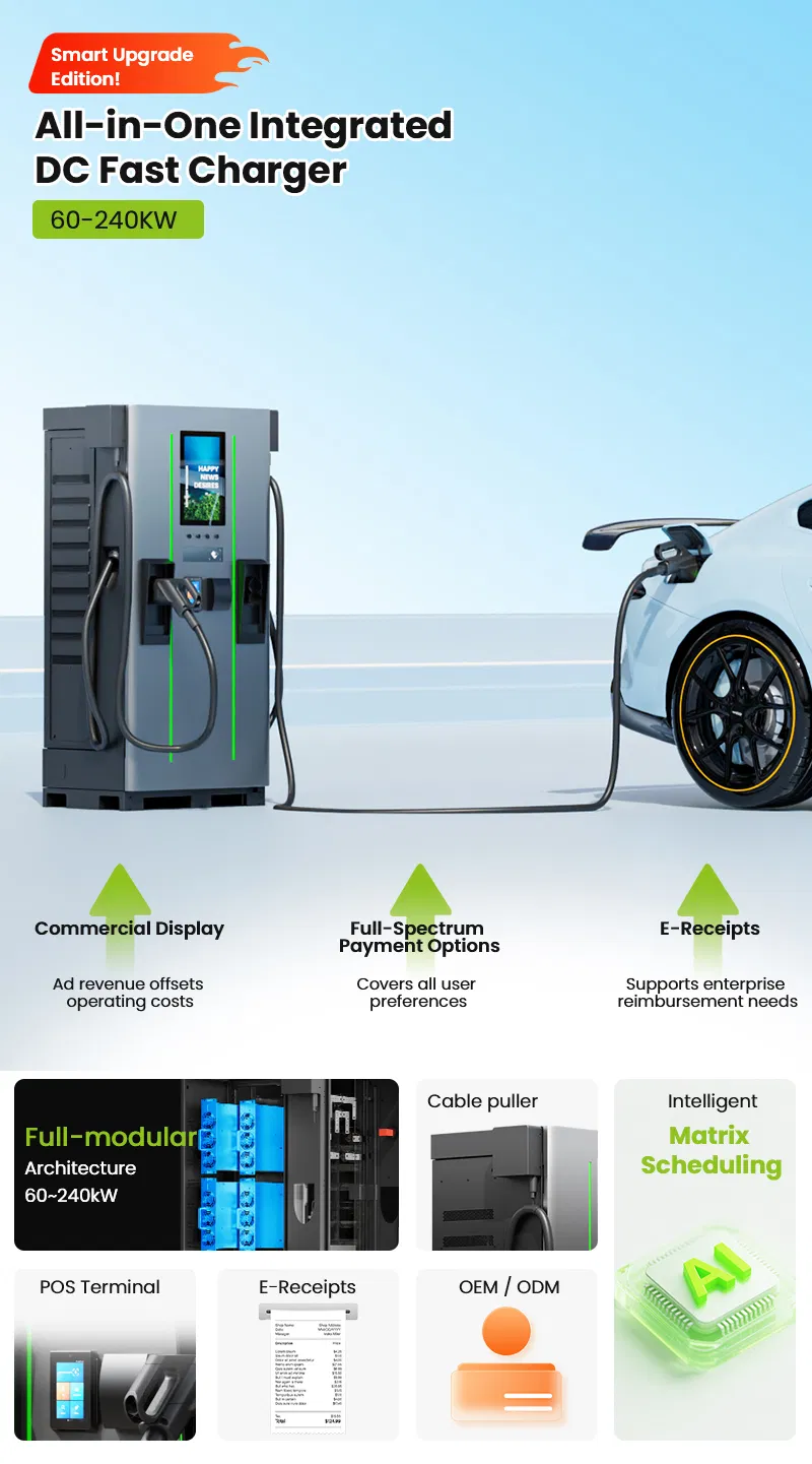 160kw Ultra Fast Dual Gun DC EV Charger Floor-Mounted Ocpp GB/T Commercial Charging Station