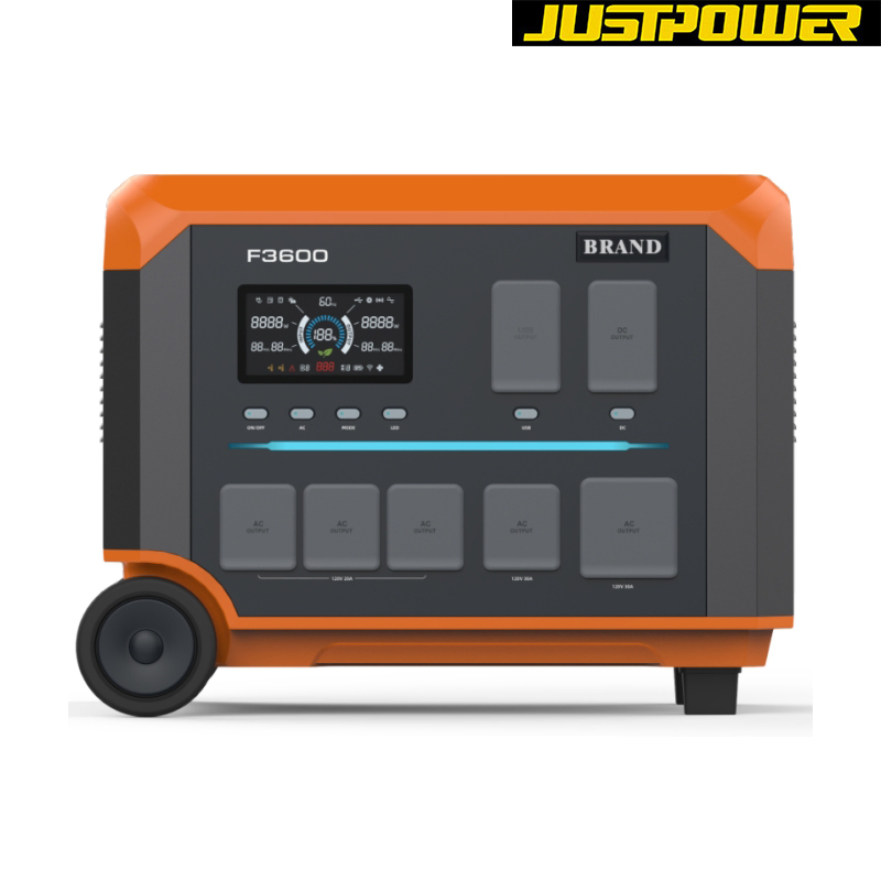 3600wh Portable Power Station LiFePO4 Storage Battery EV Charging Station Solar Powered