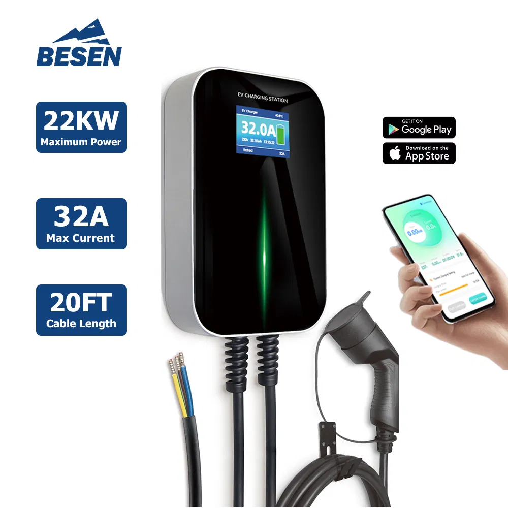 AC 32A 3 Phase 22kw Box Wall EV Wallbox Charger for Home Using
