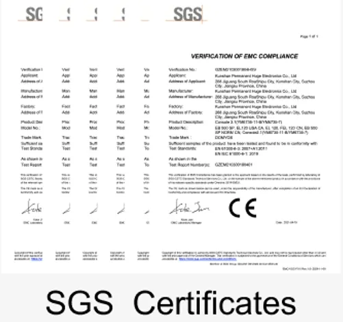 SGS Certificate