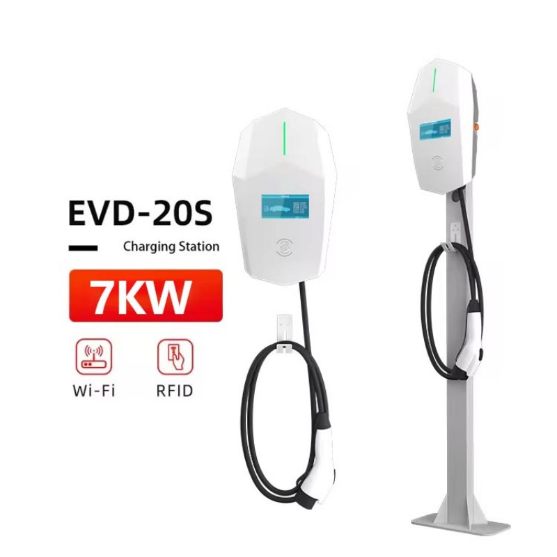 OEM ODM 7kw 11kw 22kw Electric Car EV Charger Type 2 AC Wall Box Home EV Charging Station with 4.3 Inch LCD Display