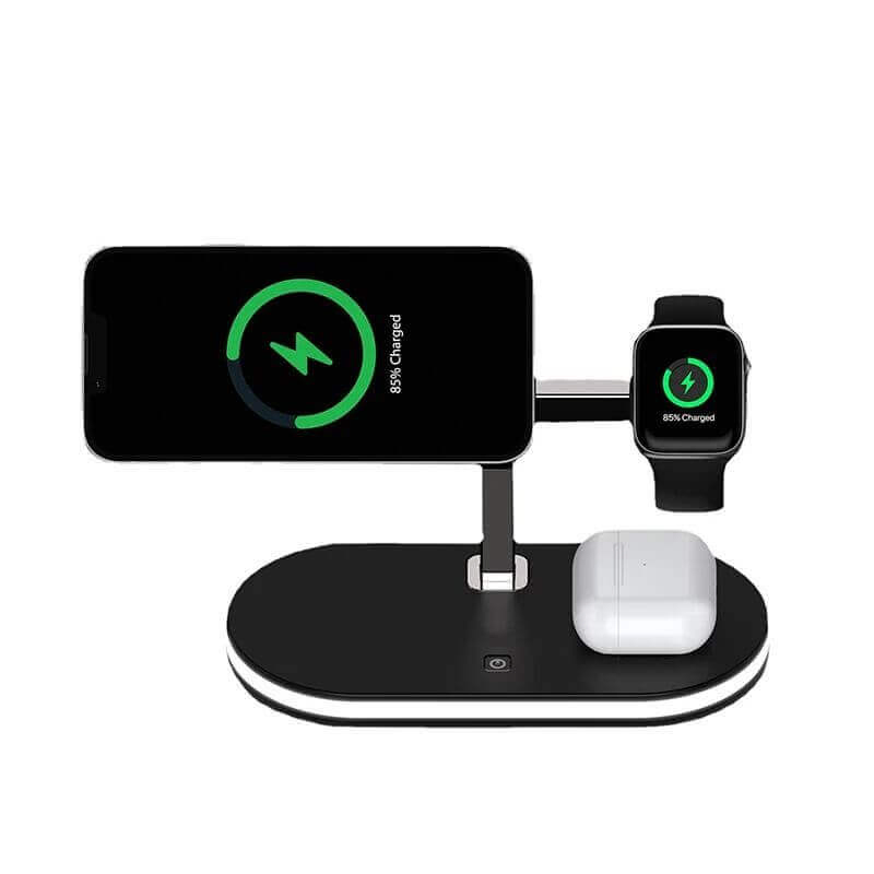 4-in-1 Wireless Charger Station with LED Desk Lamp - Computer Gadget Logo Gift