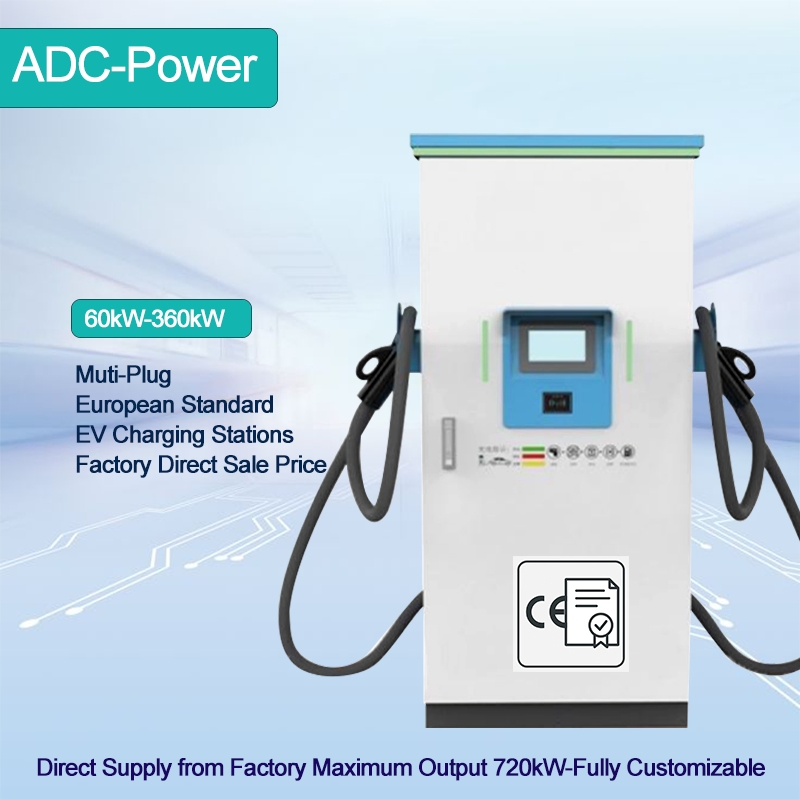 Multi-Port EV Fast Charger with Euro-Plug for Home and Commercial Electric Vehicle Charging