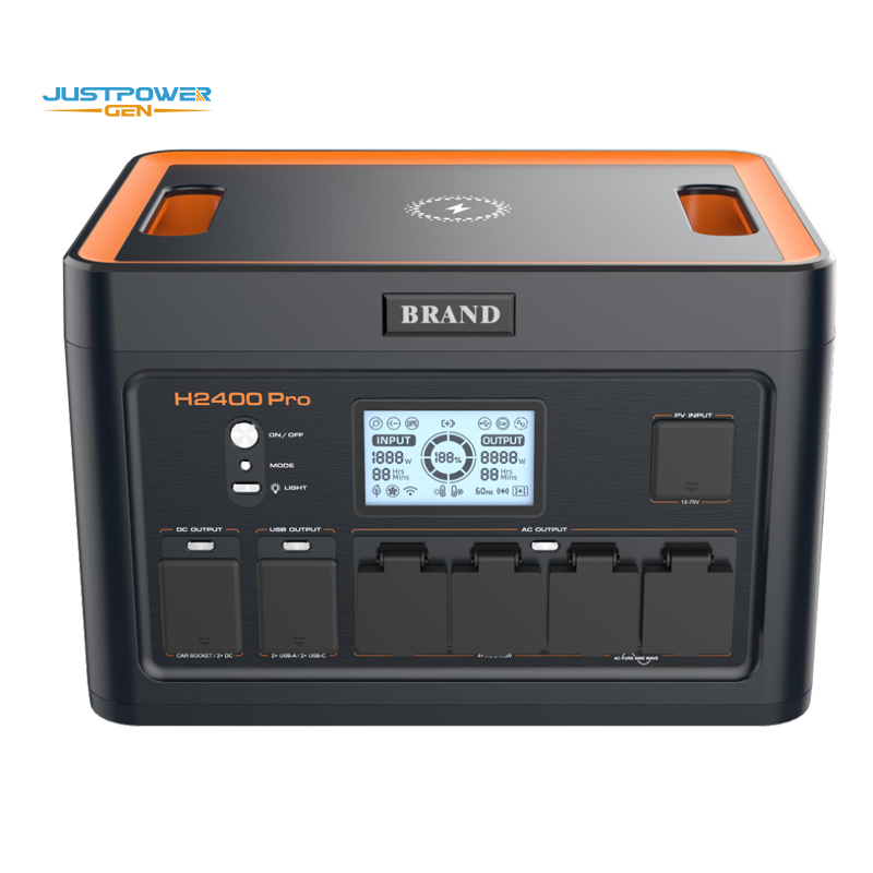 2400W Portable Power Station LiFePO4 Storage Battery EV Charging Station Solar Powered