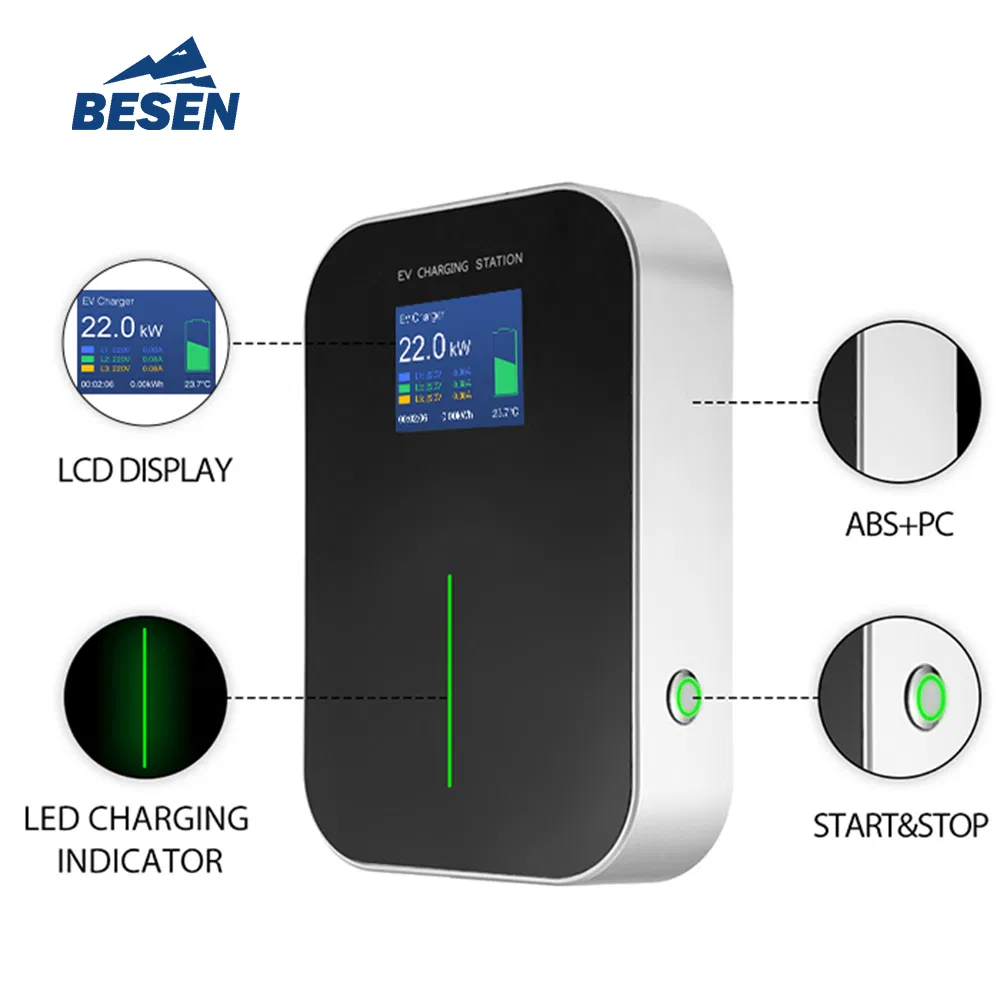 AC 32A 3 Phase 22kw Box Wall EV Wallbox Charger for Home Using