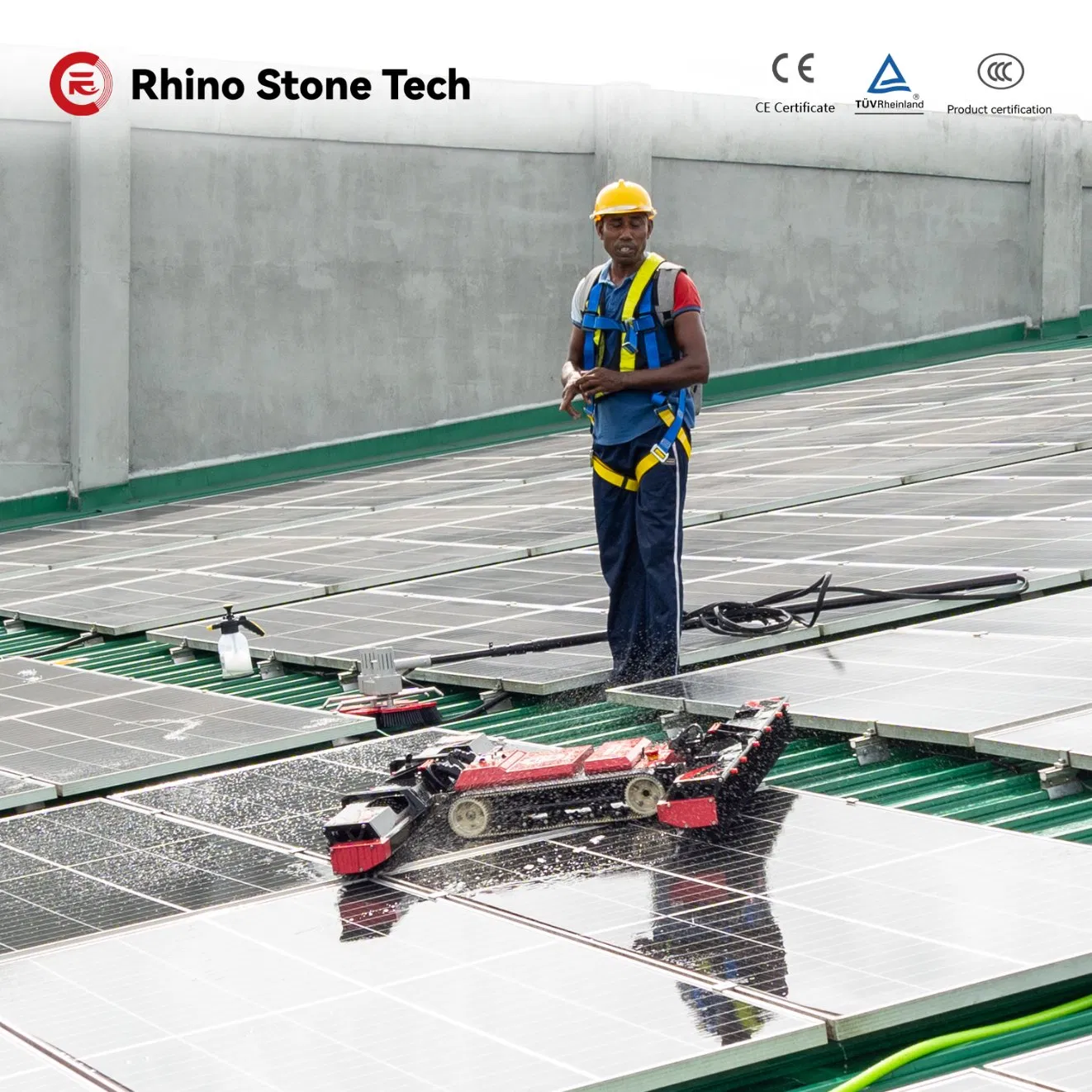 Portable Lightweight Solar Panel Cleaning Robot for Commercial Industrial Solar Farm, Easy to Operate