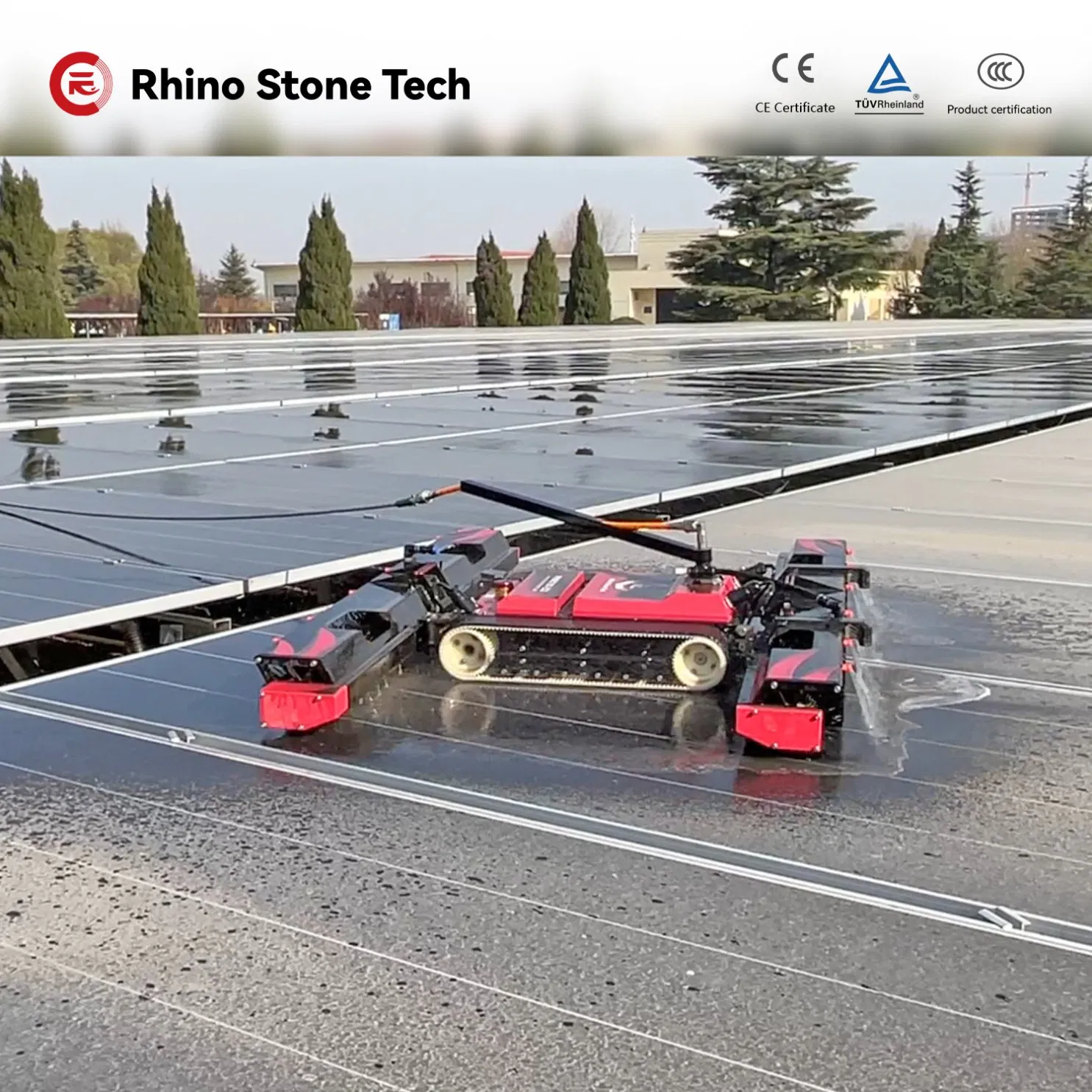 Portable Lightweight Solar Panel Cleaning Robot for Commercial Industrial Solar Farm, Easy to Operate