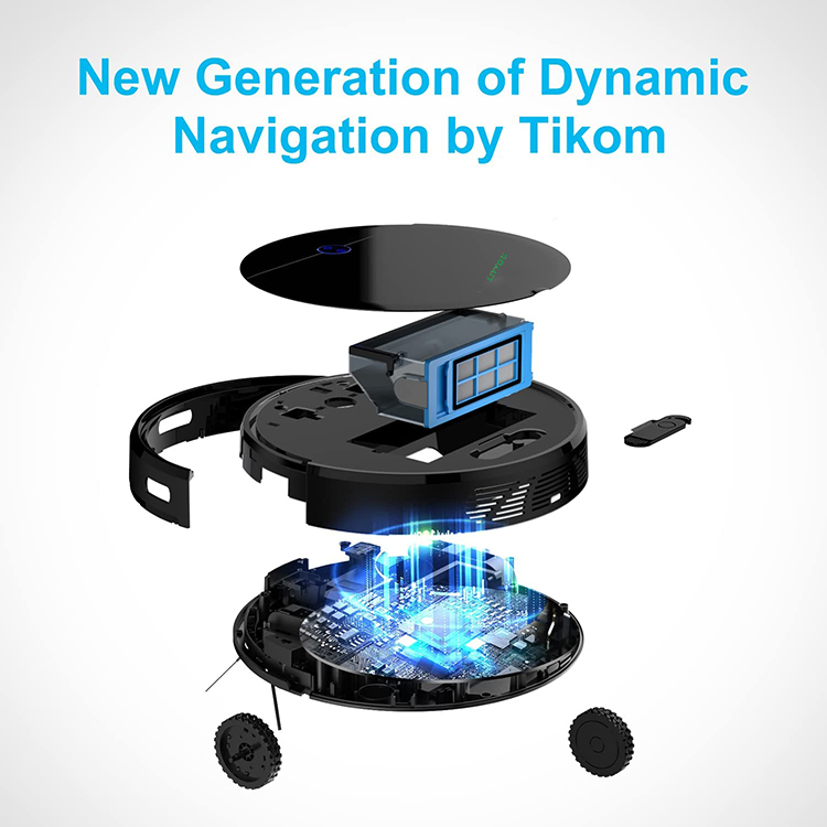 Liyyou Robot Vacuum-Wi-Fi Connectivity, Personalized Cleaning Recommendations, Works with Alexa, Good for Pet Hair, Carpets, Hard Floors, Self-Charging