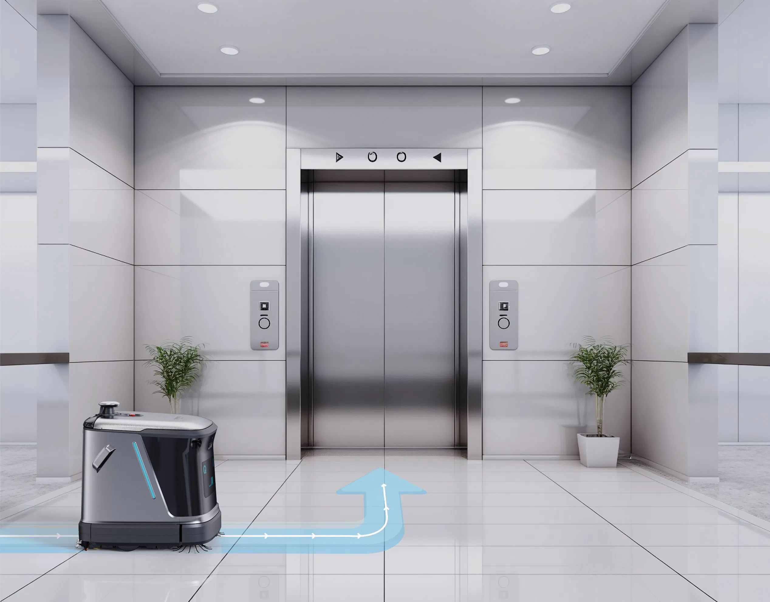 Ai Commercial Cleaning Robot with Intelligent Inspection and Autonomous Elevator Navigation