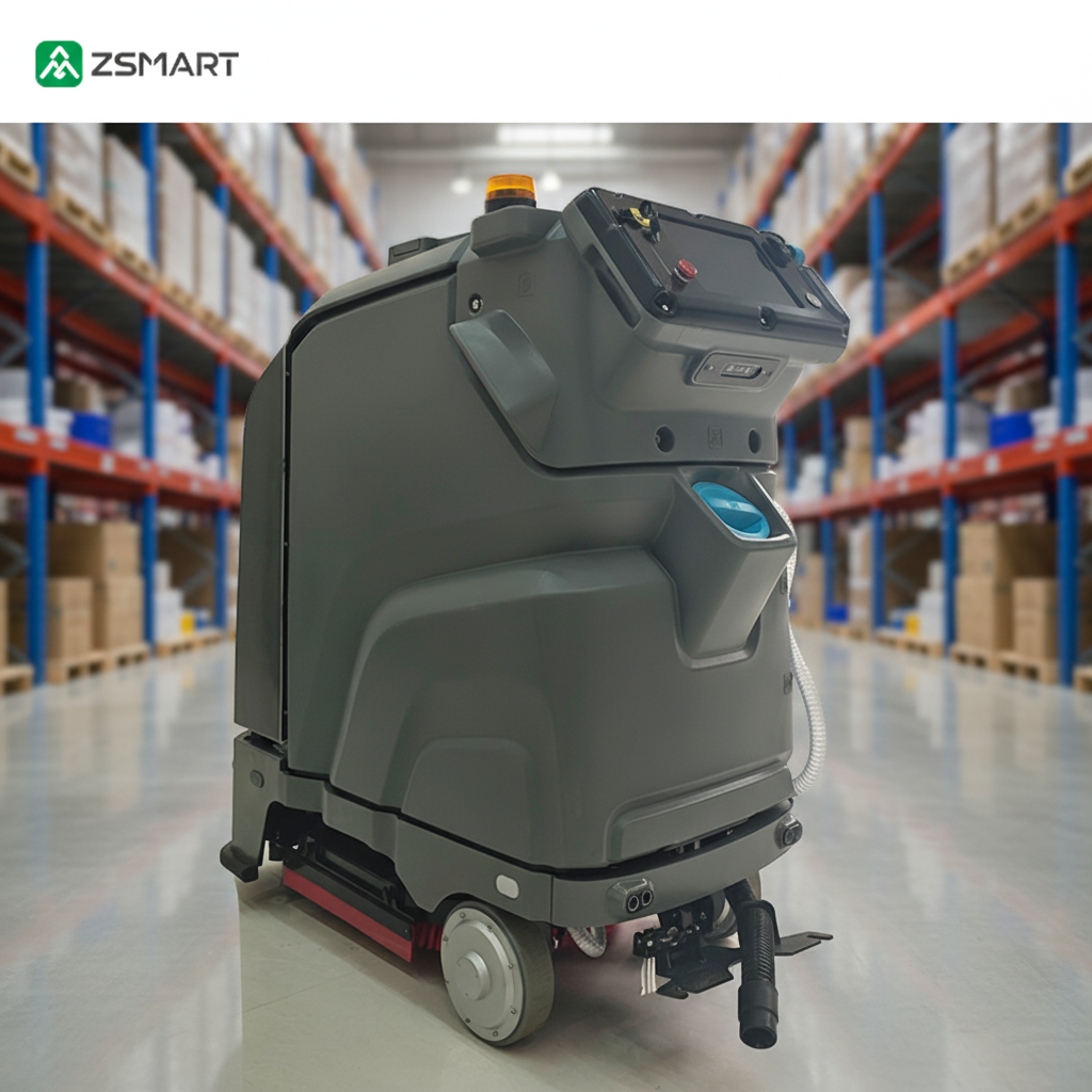 Commercial Electric New Auto-Docking Floor Scrubber Robot 510mm Width 70L Water Tank Autonomous Driving Hotel Marble Tile