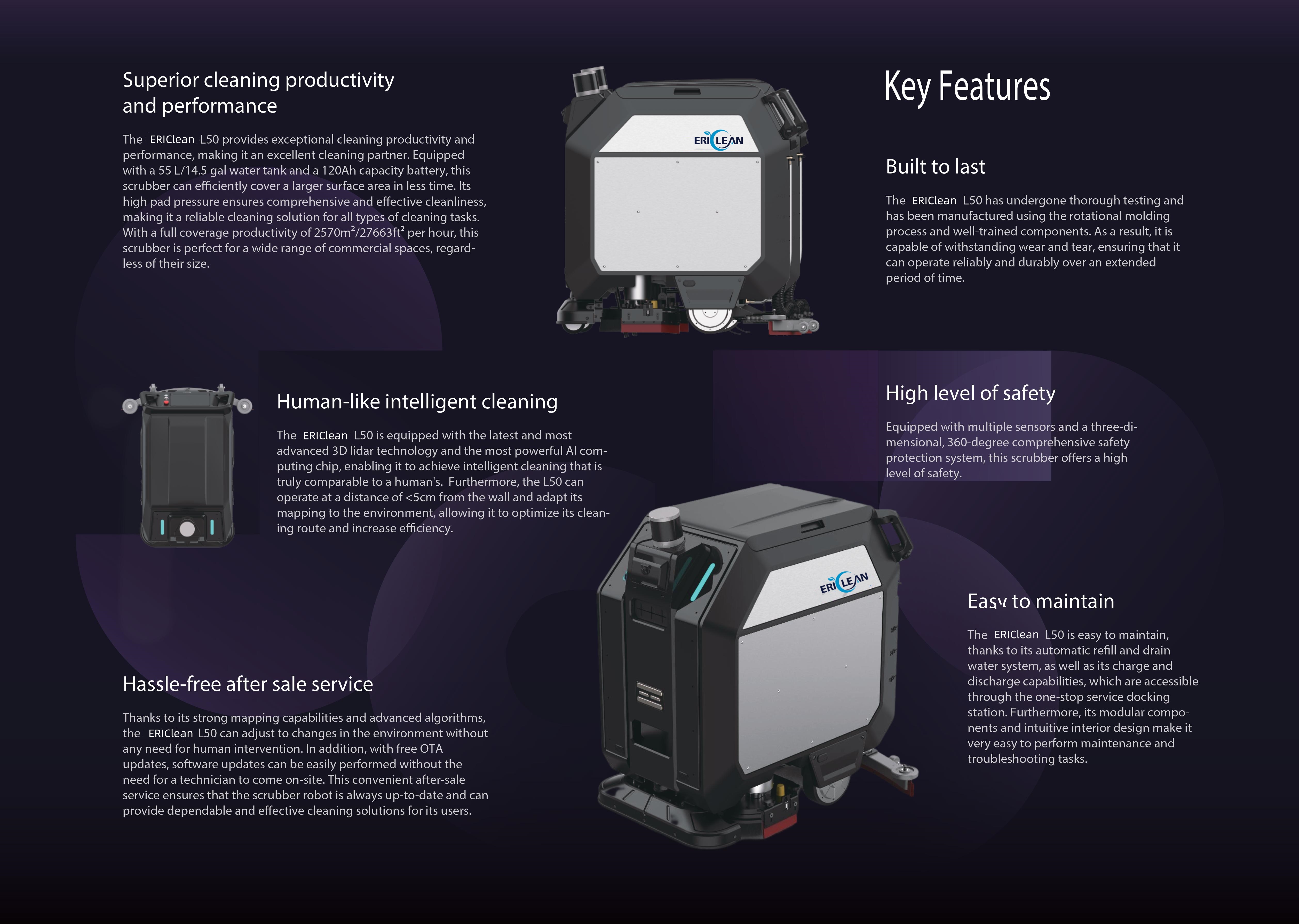Efficient Robot Floor Scrubber Suitable for Shopping Malls and Supermarkets
