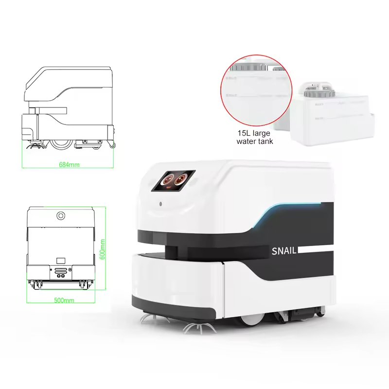 WiFi Connection Intelligent Commercial Floor Cleaning Robot Water Circulation Filtration UVC Ultraviolet Ground Disinfection