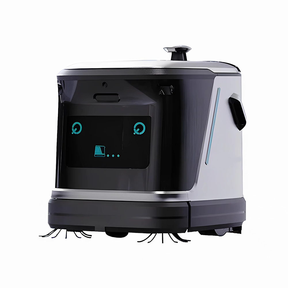 Small Commercial Floor Cleaning Robot with Mop Sweep Vacuum Autonomous Scrubber App-Controlled &amp; Auto-Charge for Office Lobby