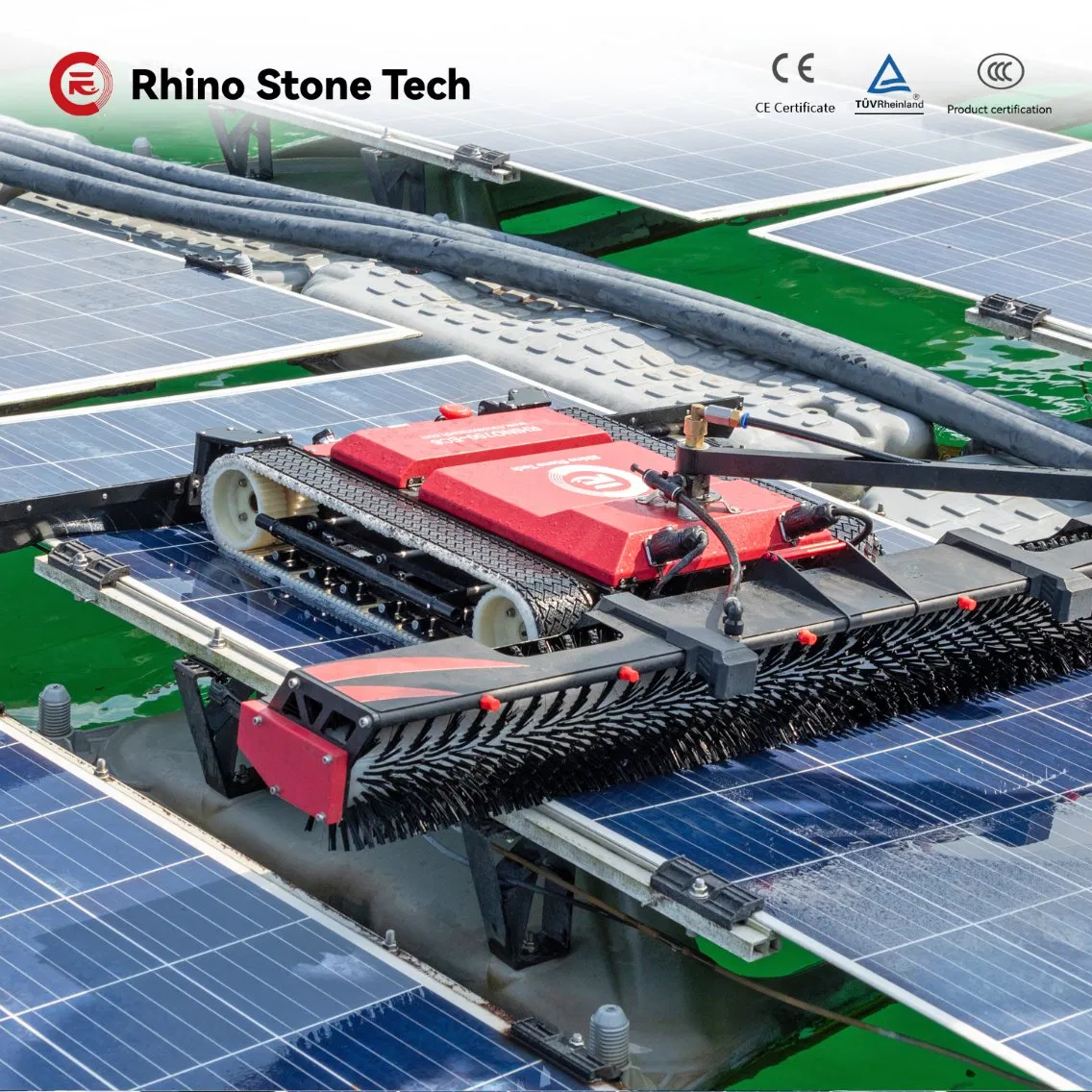 Advanced Technology Commercial Industrial Solar Farm PV Panels Clean Dry Wet Dual Use Solar Panel Cleaning Machine Robot with Lithium Batter Powered