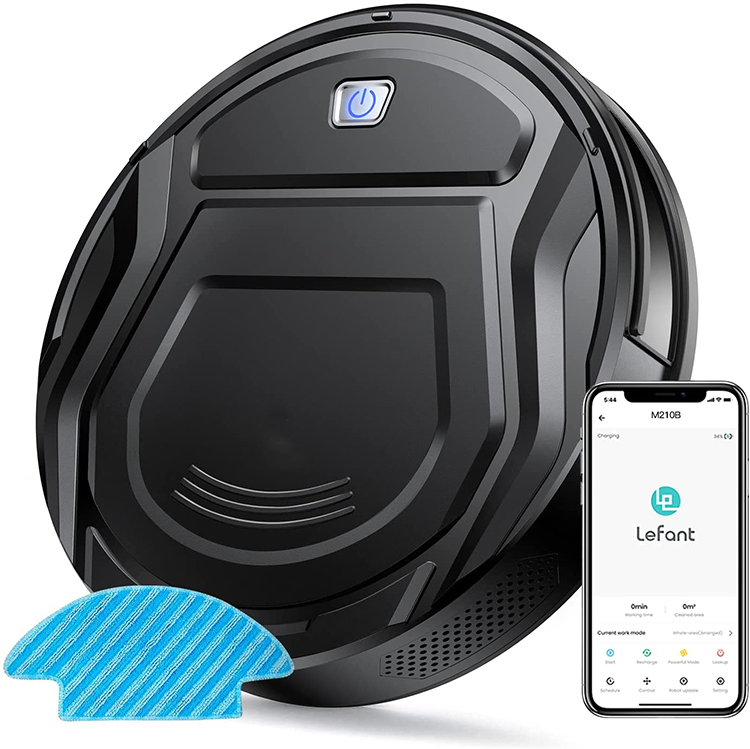 Robot Vacuum Cleaner, Liyyou 1800PA Strong Suction Super-Thin Automatic Quiet Robotic Vacuum Cleaner Self-Charging WiFi/Remote Control 120min Runtime
