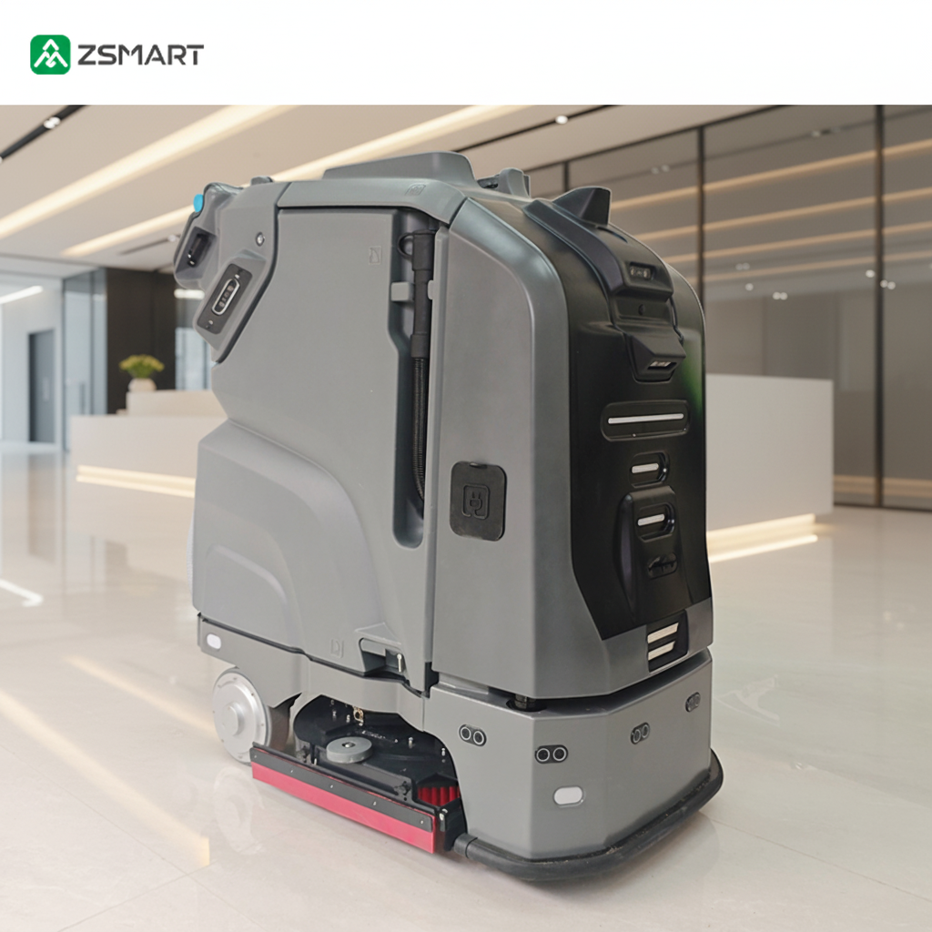 Commercial Electric New Auto-Docking Floor Scrubber Robot 510mm Width 70L Water Tank Autonomous Driving Hotel Marble Tile