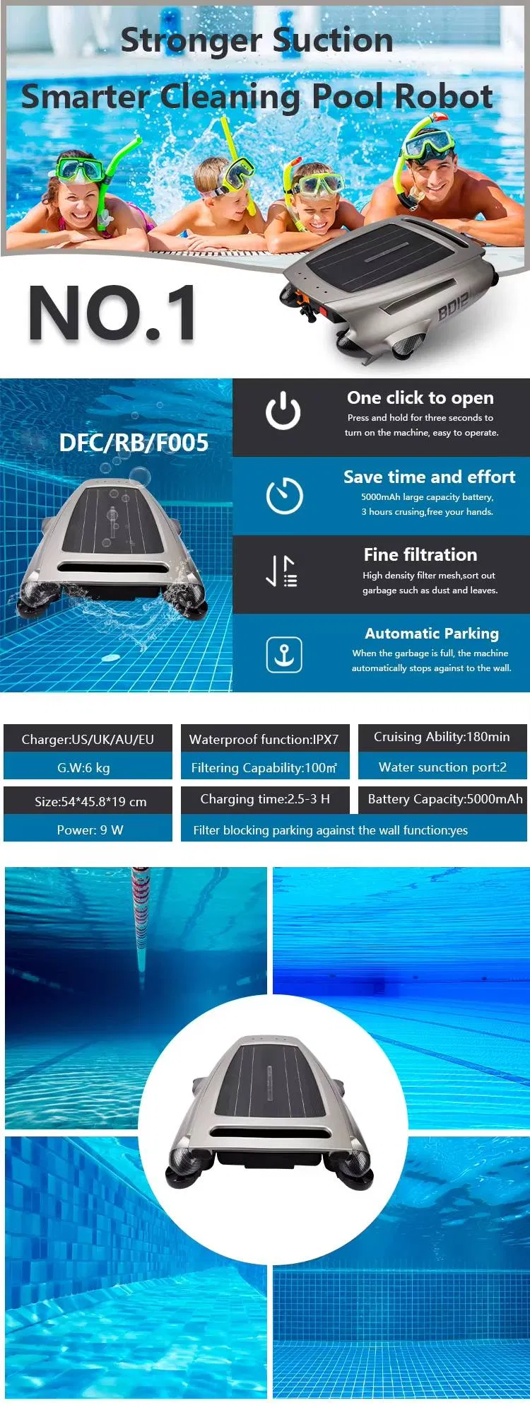 Solar Pool Cleaning Robot Details