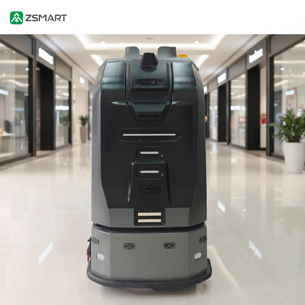 Commercial Electric New Auto-Docking Floor Scrubber Robot 510mm Width 70L Water Tank Autonomous Driving Hotel Marble Tile