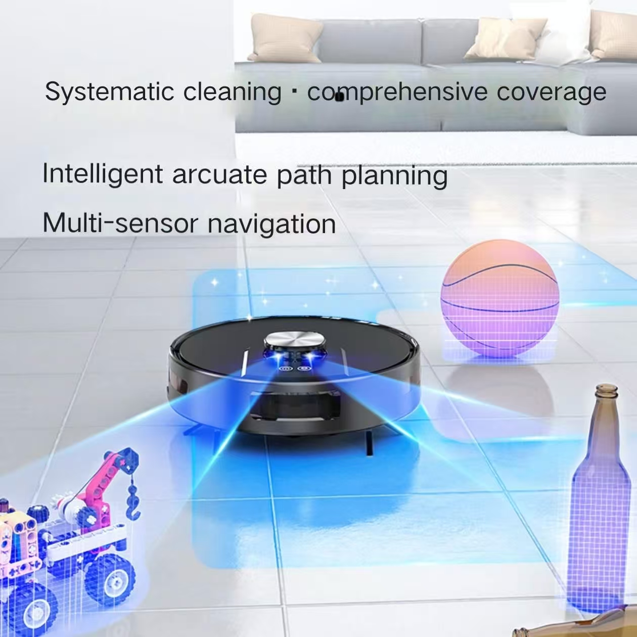 Auto Floor Cleaning Robot LDS SLAM Navigation 1500-1999Pa Suction App Control for Home