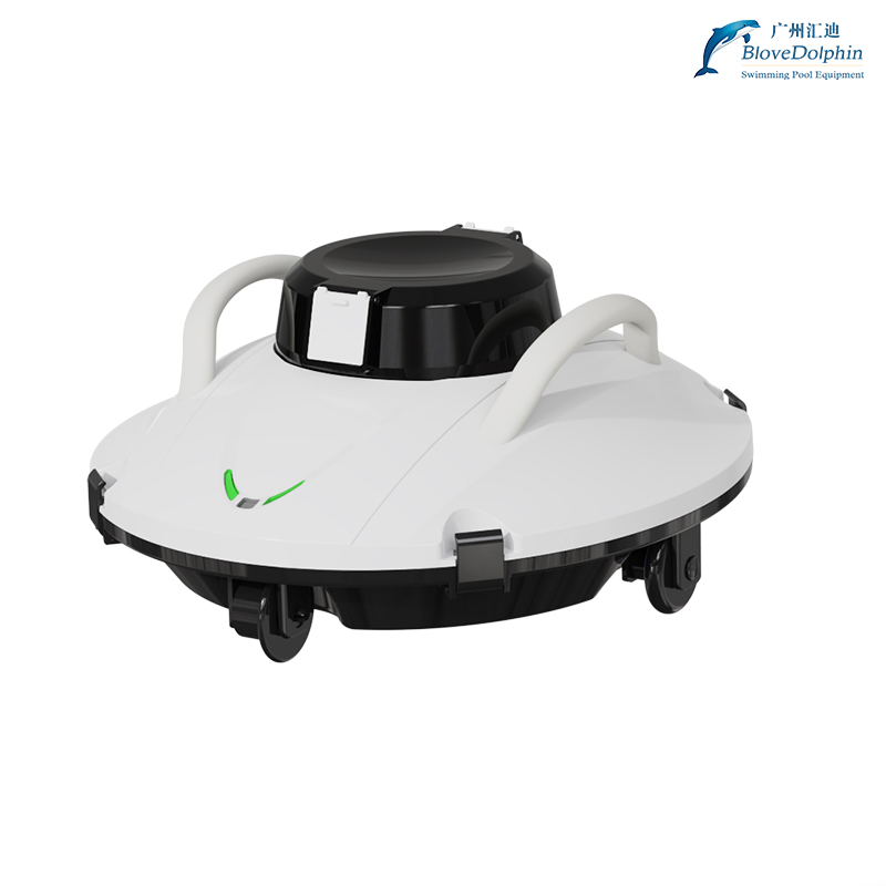 White Fully Automatic Wireless Swimming Pool Suction Machine Cleaning Robot