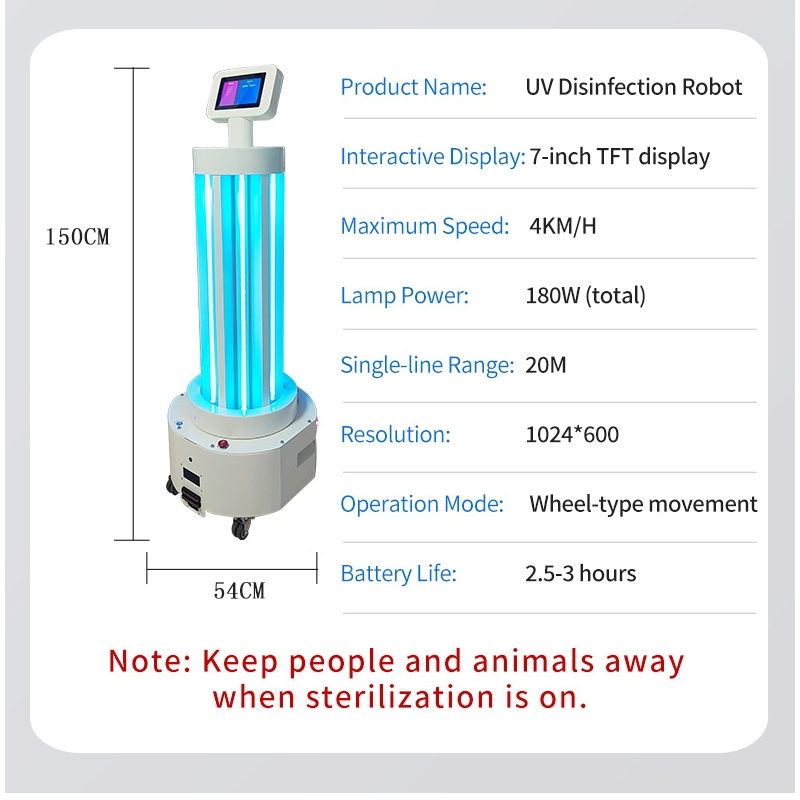 Factory-Direct Fully Automatic Disinfection Cart: UV Ultraviolet Trackless Robot, Specialized for Hospitals &amp; Schools Disinfection