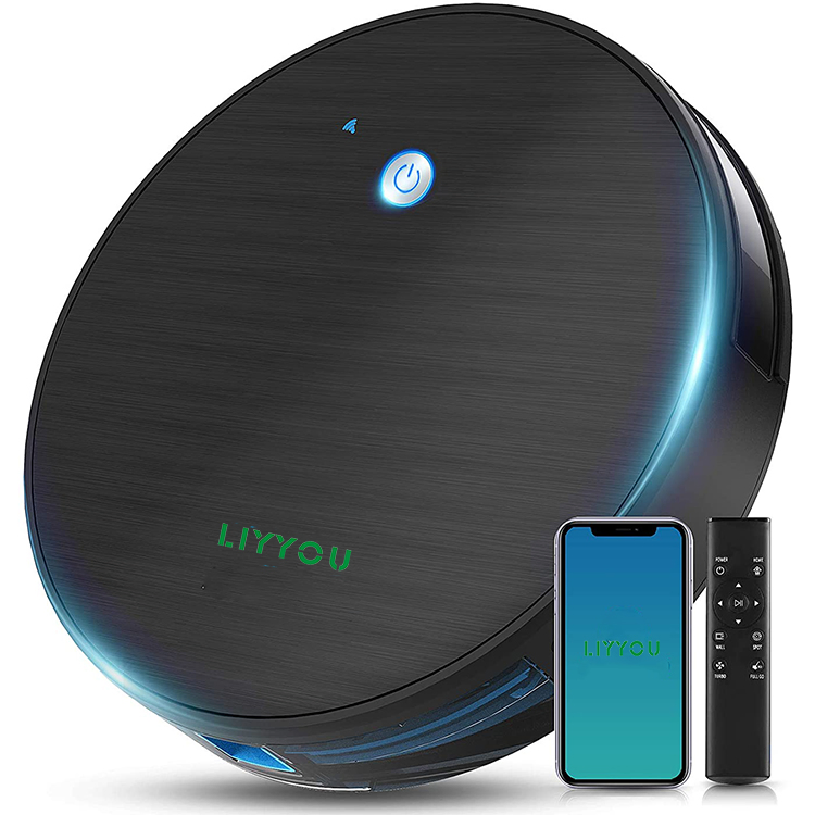 Liyyou Robot Vacuum-Wi-Fi Connectivity, Personalized Cleaning Recommendations, Works with Alexa, Good for Pet Hair, Carpets, Hard Floors, Self-Charging