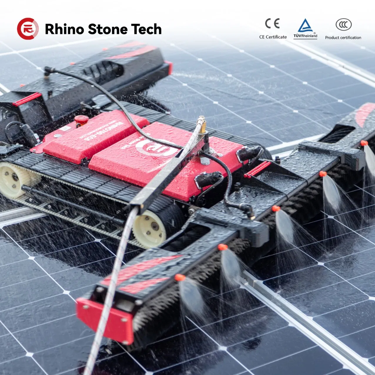 Advanced Technology Commercial Industrial Solar Farm PV Panels Clean Dry Wet Dual Use Solar Panel Cleaning Machine Robot with Lithium Batter Powered