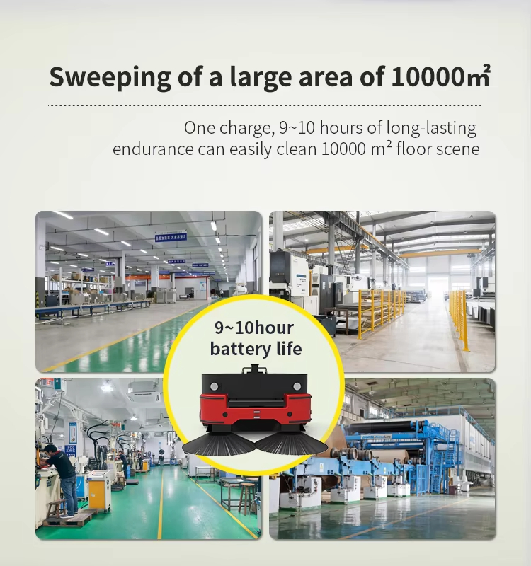 Floor Sweeping Robot 30L Dustbin Smart Autonomous Industrial Cleaning Robot for Factories and Manufacturing Plants