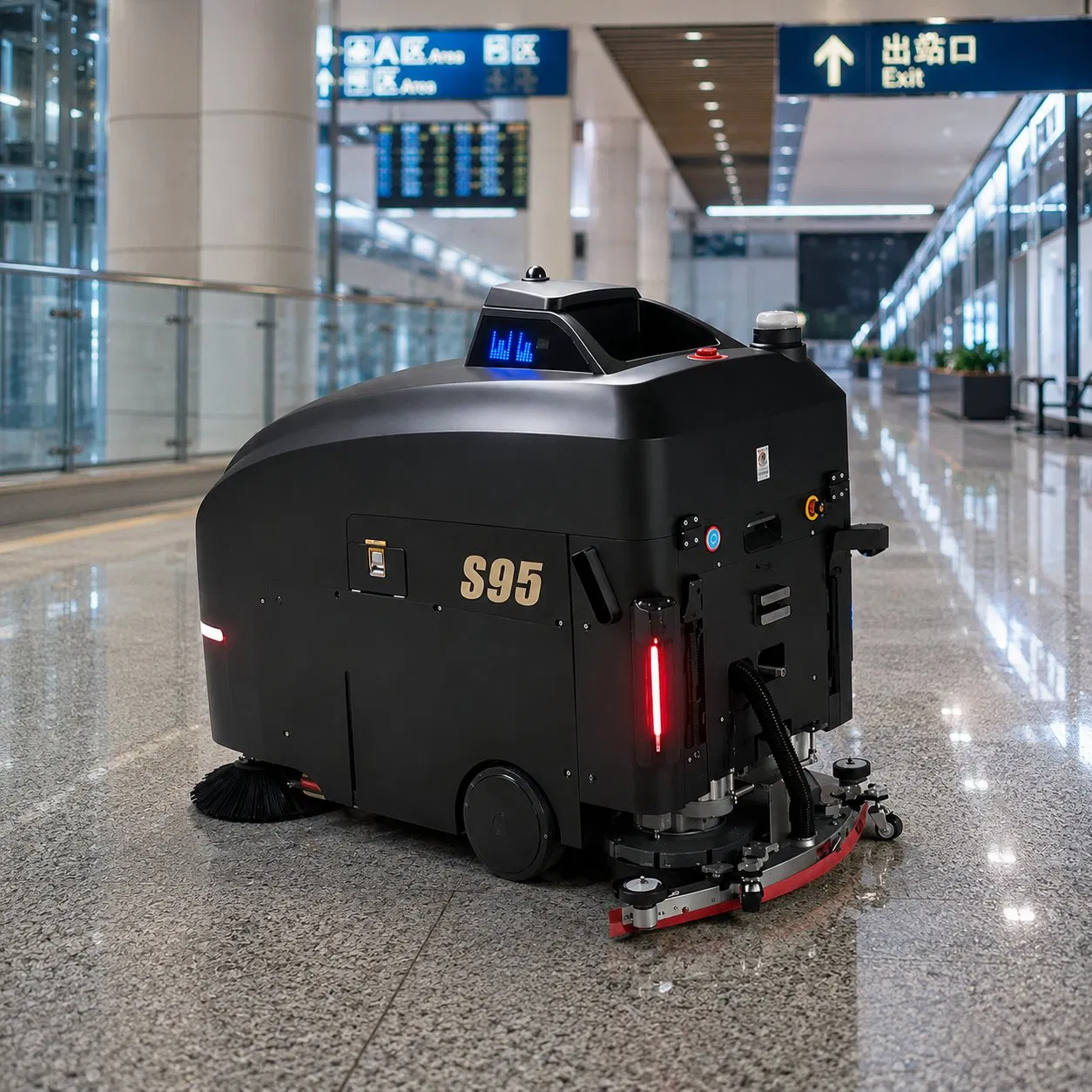 Commercial Robotic Floor Scrubber Heavy-Duty All-in-One Cleaning Equipment Robot for Warehouse &amp; Mall