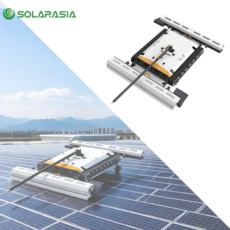 Intelligent Solar Panel Cleaning Robot Equipment Solar Module Cleaning Robot for Photovoltaic Modules Wet Dry Dual Purpose Design