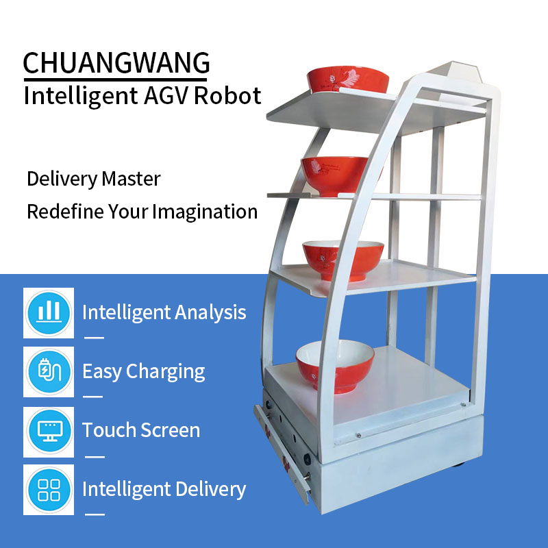Magnetic Strip Navigation Unmanned Handling Robot: Agv Trolley with Multi-Station Rotational Stop, Multi-Functional Adaptation