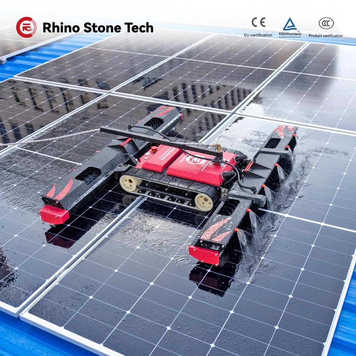 High-Performance Solar Cleaning Equipment Lithium Battery Version Solar Panel Cleaning Robot for Rooftop Use Commercial &amp; Industrial Solar Farm