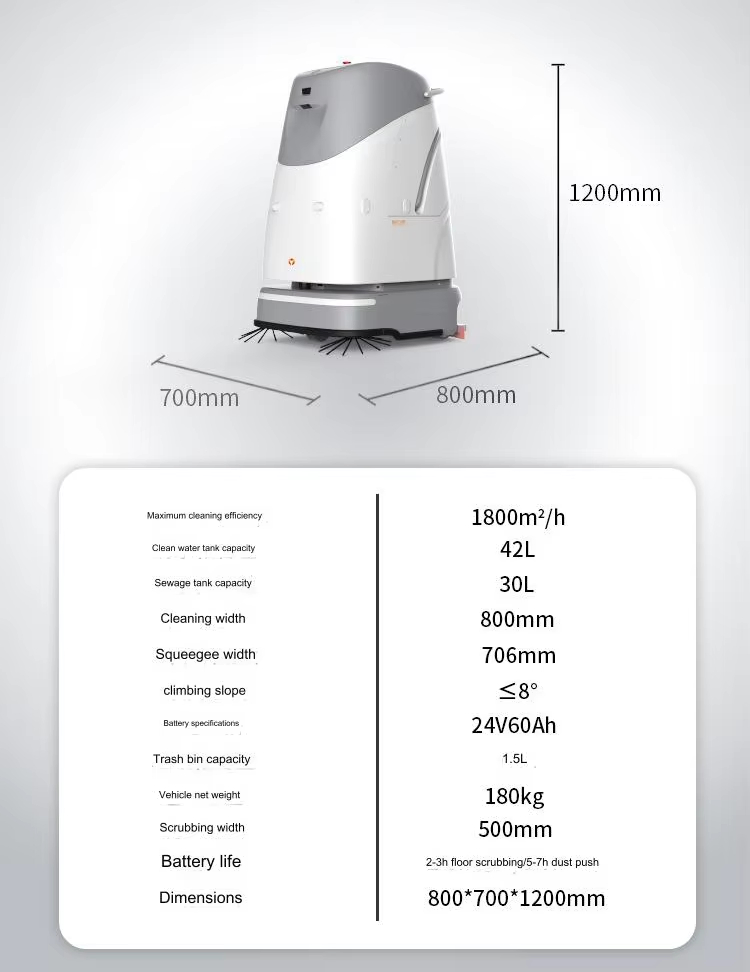 Automatic Cleaning Multifunctional Commercial Intelligent Industrial Sweeping Robot