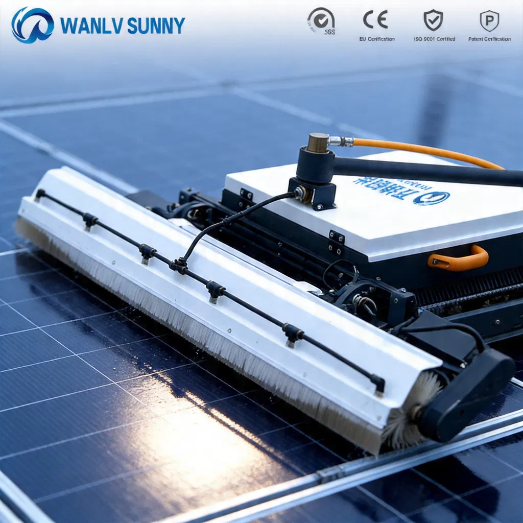 Smart Solar Panel Cleaning Machine Remote-Control Crawler Cleaning Robot for Photovoltaic Washing