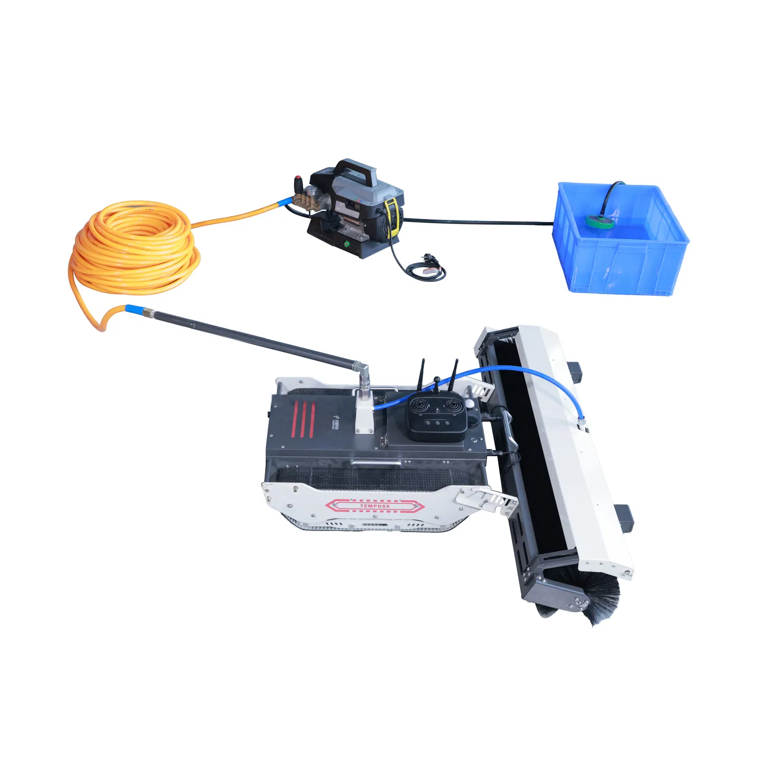 F-D1000 Modularization Design Track Type Remote-Control Solar Photovoltaic Panel Double Cleaning Robot
