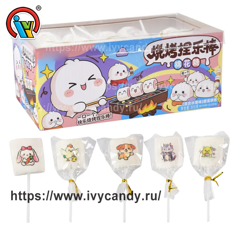 OEM Китайская фабрика производит вкусные зефирные конфеты на леденцовых палочках с рисунками животных Поставщики, Производители