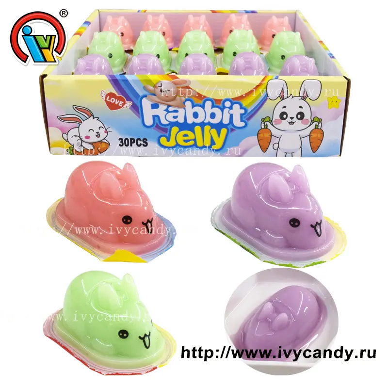 Оптовыепродажи Мультфильм животное кролик в форме фруктов вкус желе чашки конфеты пудинг для детей Поставщики, Заводы