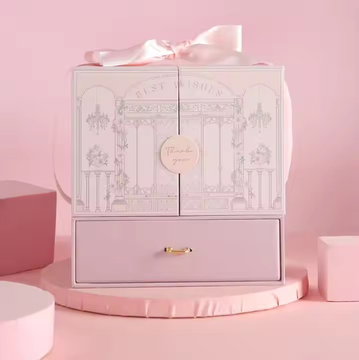 Caixa de presente personalizada impressa com logotipo, embalagem de papel com doces e chocolates, caixa surpresa para recém-nascidos, presente de aniversário para bebês