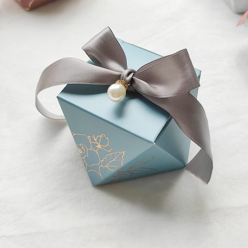 Caixa de embalagem de papel presente personalizada com fita para doces, chocolates, nozes, frutas e brinquedos