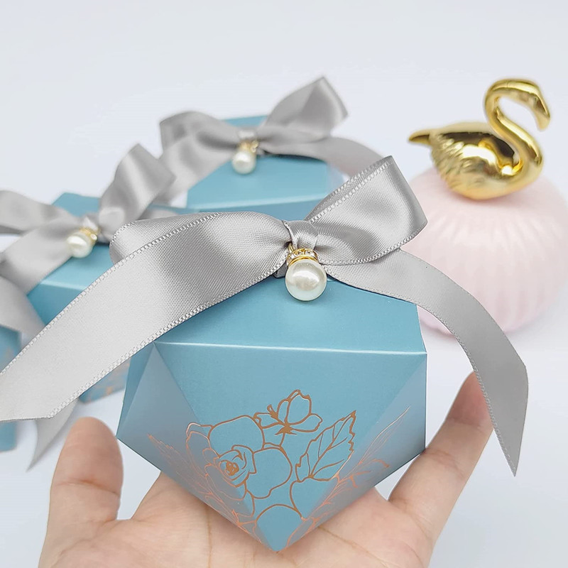 Caixa de embalagem de papel presente personalizada com fita para doces, chocolates, nozes, frutas e brinquedos