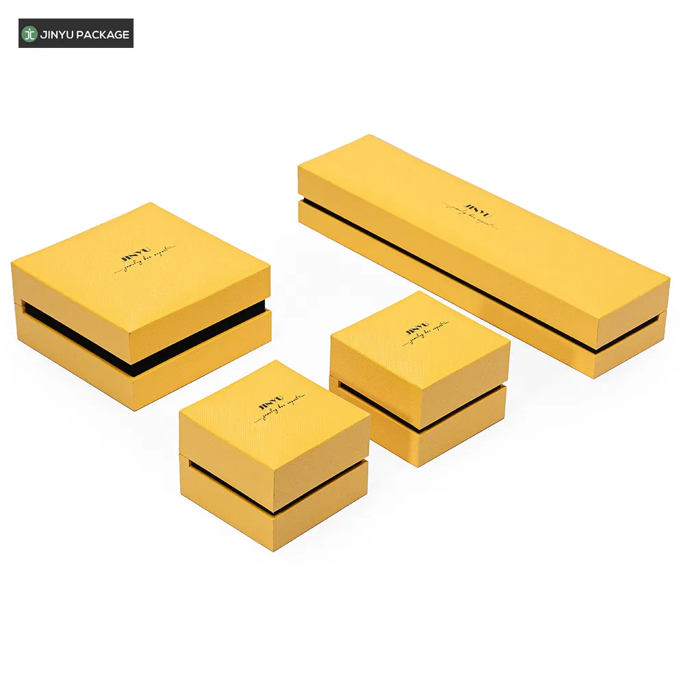 Caixa de Embalagem para Brincos de Papel Amarelo de Luxo Personalizada e Artesanal para Presentes Atacado Fábrica