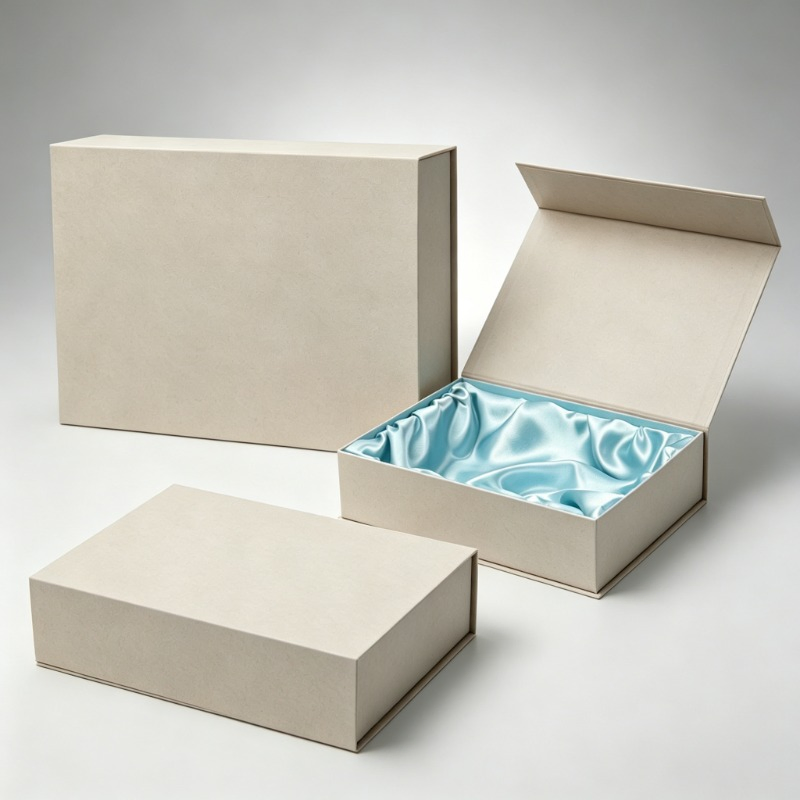 Preço Competitivo Caixa de Embalagem para Perfume e Joias em Papelão Rígido Kraft Recycled com Fecho Flip Personalizado Grande Fosco para Presentes de Natal