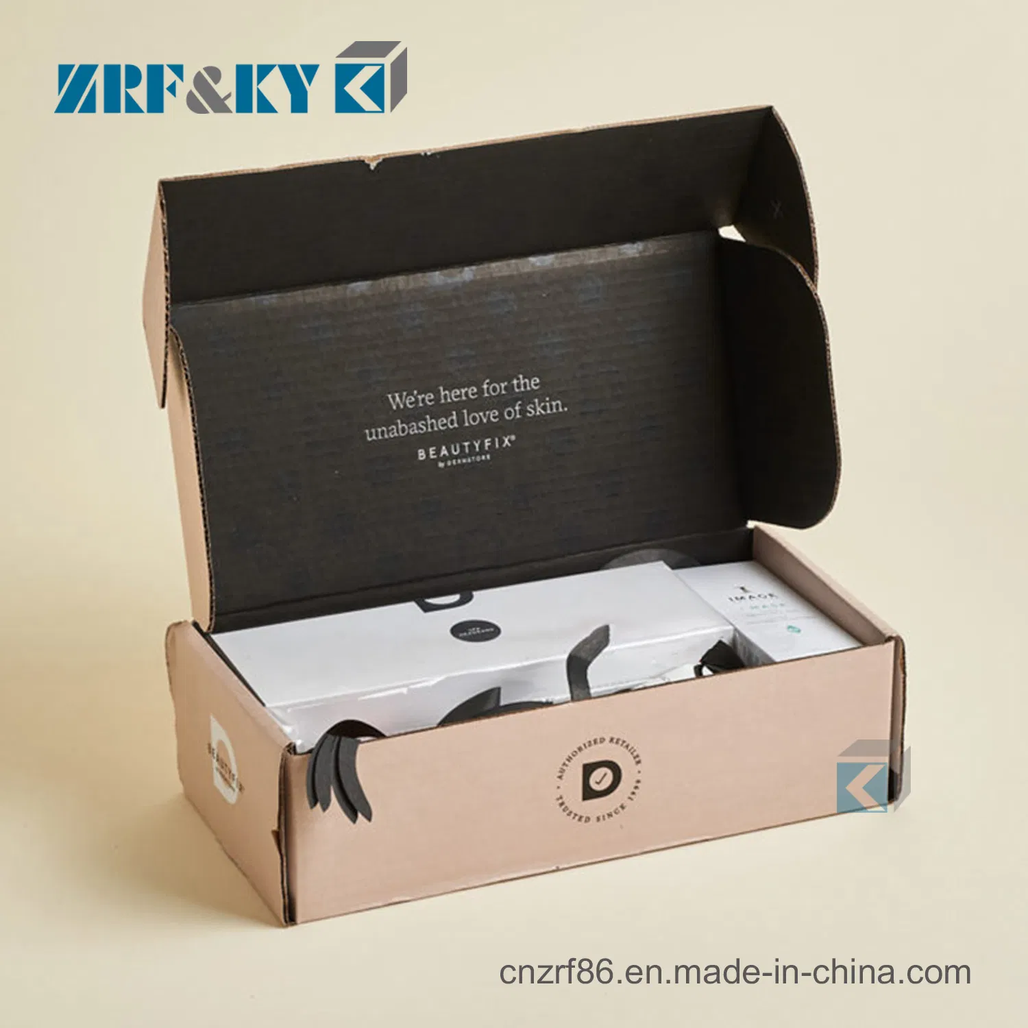 Pacote de Produtos de Cuidado da Pele Personalizados em Rosa Caixa de Envio de Papelão para Cuidados com a Pele